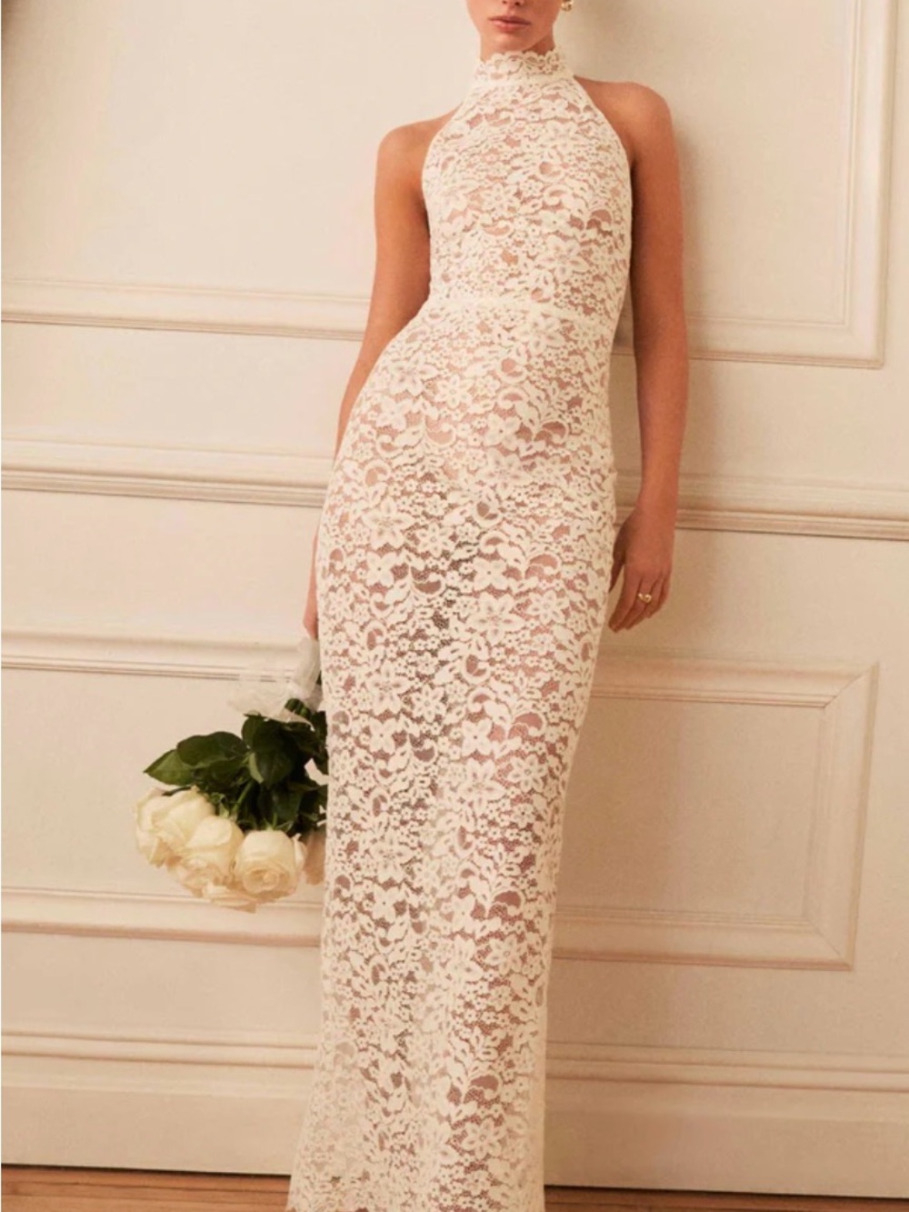 Amanda Uprichard BRYNLEY MAXI lace halter dress